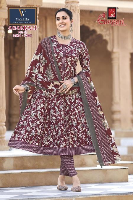 Ganpati anarkali vol-13 wholesale kurtis market